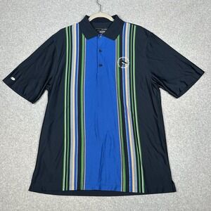 Greg Norman Shirt‎ Mens L Blue Play Dry Polo Machrihanish Golf Club Scotland